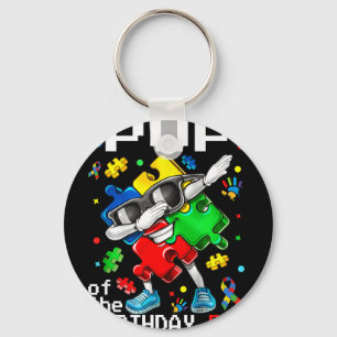 Pop of the bday boy autism awareness puzzle piece keychain