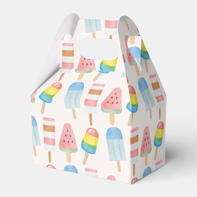 Pop on Over and Chill Ice-cream Kids Birthday Favor Box (Front Side)
