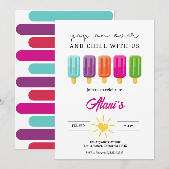 Pop On Over  Invitation (Front/Back)