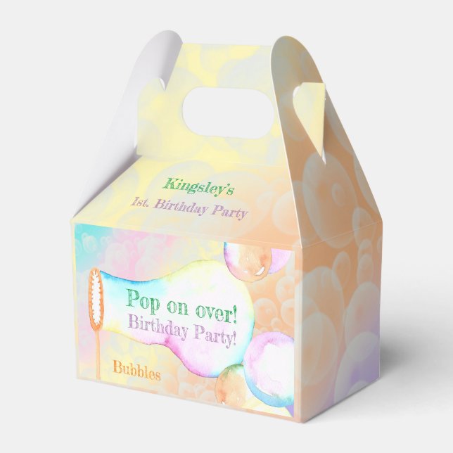 Pop On Over Kids Birthday Party Favor Box (Front Side)