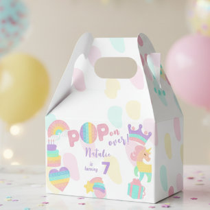 Pop on over! Pastel pop it birthday kid Favor Box