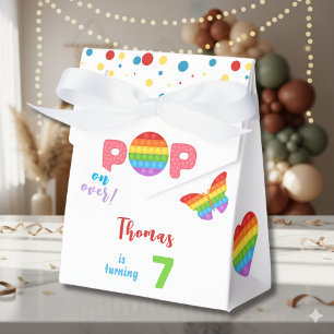 Pop on over! Pastel pop it birthday kid Favor Box