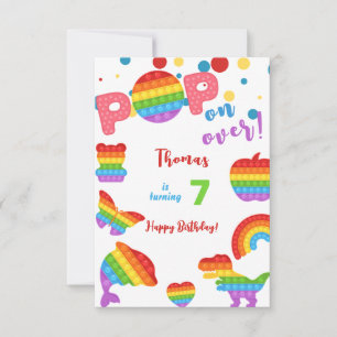 Pop on over! Pastel pop it happy birthday kid Card