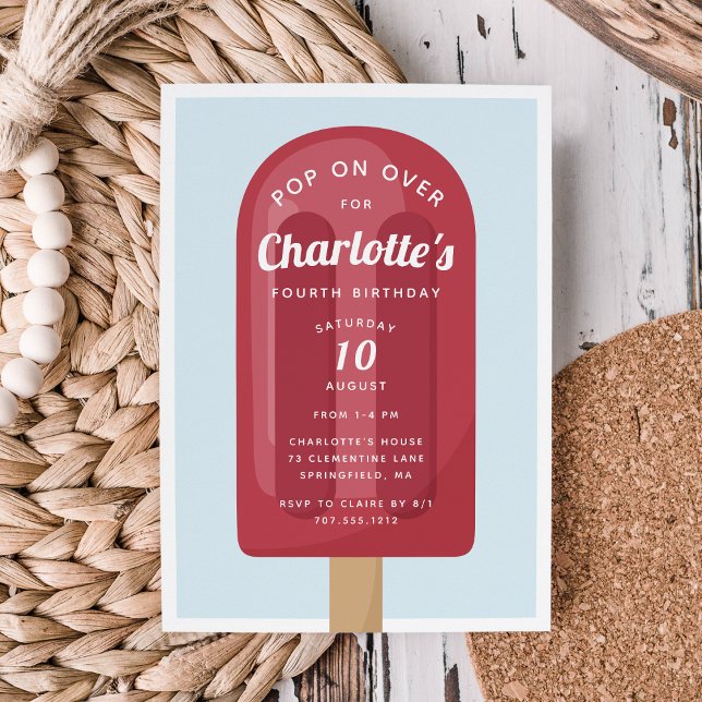 Pop On Over | Popsicle Summer Kids Birthday Party Invitation (Creator Uploaded)