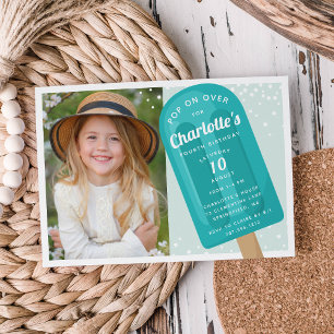 Pop On Over Popsicle Summer Kids Birthday Party Invitation