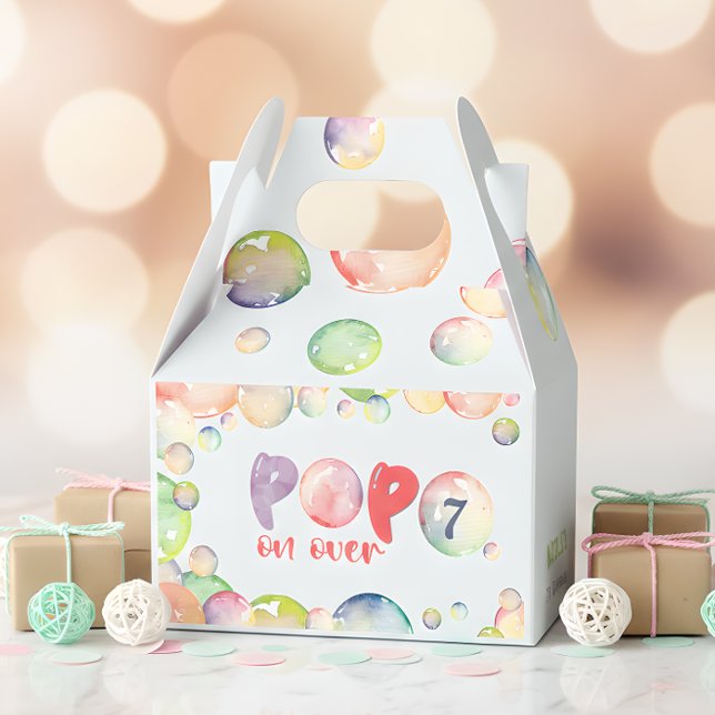 Pop on over! Soap bubbles birthday kid Favor Box (Creator Uploaded)