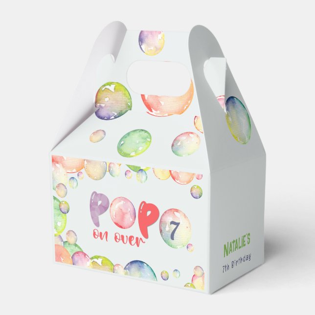 Pop on over! Soap bubbles birthday kid Favor Box (Front Side)