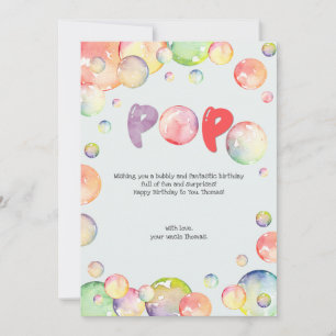 Pop on over! Soap bubbles happy birthday Holiday Card