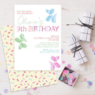 Pop On Plus 9th Birthday Invitation