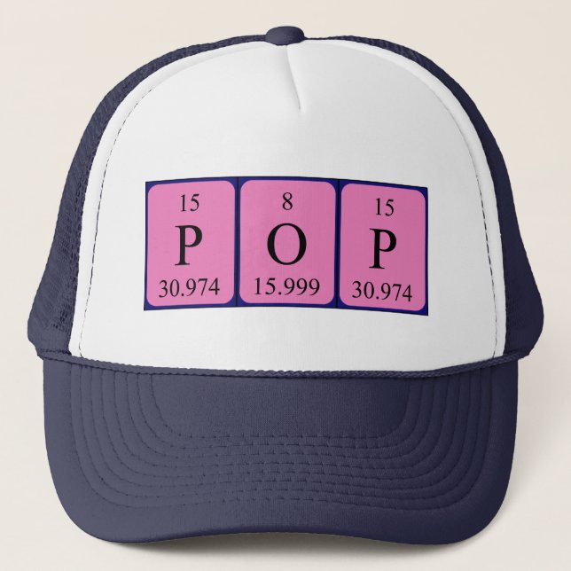 Pop periodic table name hat (Front)