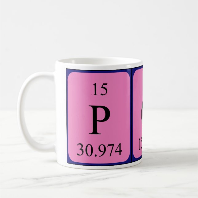 Pop périodique nom de table mug (Gauche)