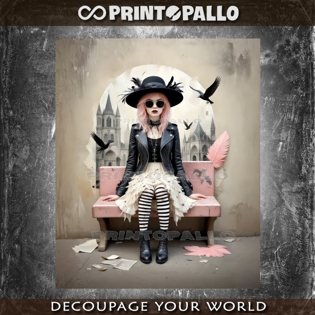 Pop Pink Lady of Ravens Tissue Paper (Creator Uploaded)