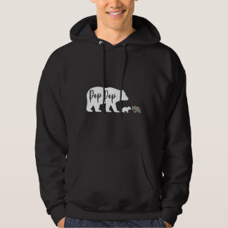Pop Pop Bear Autism Awareness Love Support Family  Hoodie