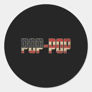 Pop-pop Bold Patriotic American Flag Father’s Day Classic Round Sticker