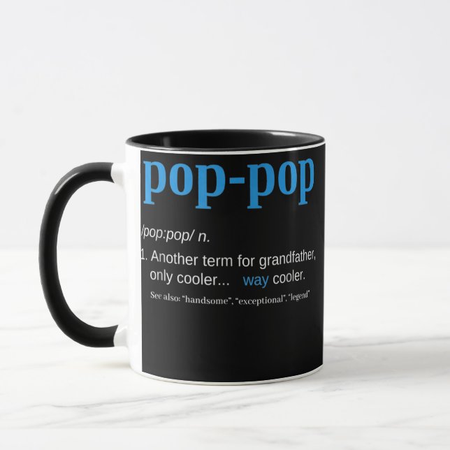 Pop pop Definition Grandpa Father's Day  Mug (Left)