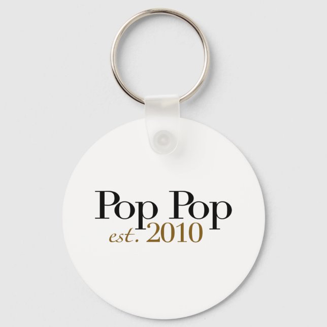 Pop Pop Est 2010 Keychain (Front)