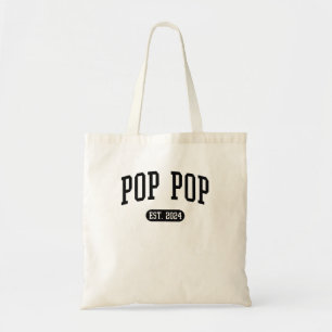 Pop Pop Est 2024 Vintage Grandpa Tote Bag