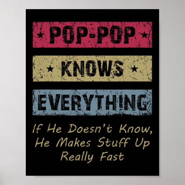 Pop-pop Knows Everything If He Doesn&# t Know For Poster (Front)