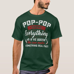Pop Pop Knows Everything Men Funny Vintage Grandpa T-Shirt