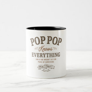Pop-Pop Knows Everything Two-Tone Coffee Mug