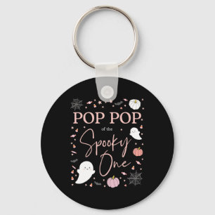 Pop Pop Of The Spooky One Girl First Birthday Pink Keychain