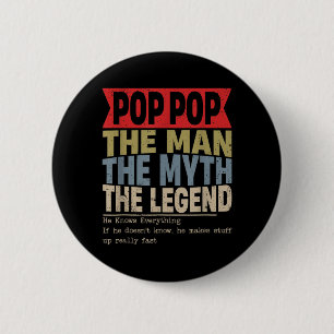 Pop Pop Retro Fathers Day 2 Inch Round Button