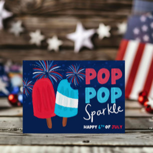 Pop Pop Sparkle July Celebration Invitation