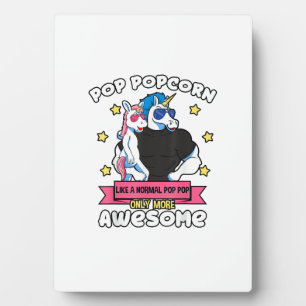 Pop Popcorn 1 Kid Father's Day Pop Pop Unicorn Gra Plaque