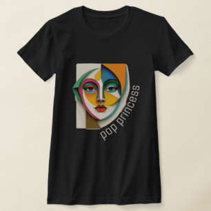 Pop princess, woman face, abstract art face T-Shirt