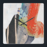 Pop Quirk I Square Wall Clock<br><div class="desc">Pop Quirk I by Jennifer Goldberger. Varying textures, colors, and shapes have been used to create a cool piece of modern art. | 161804FN</div>