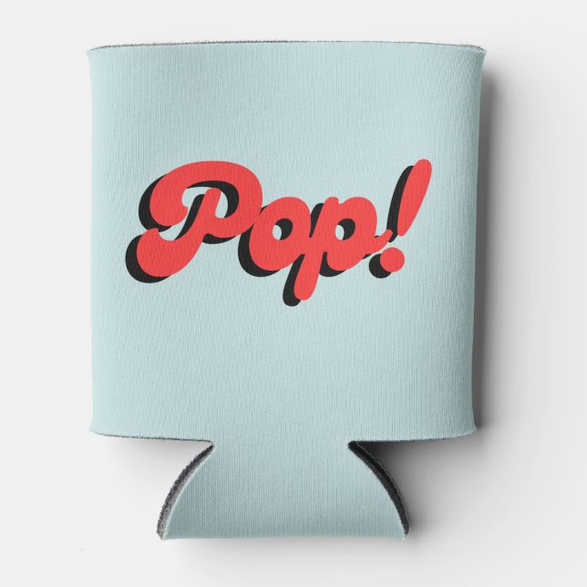 Pop! Red and Blue Koozie Can Cooler (Front)