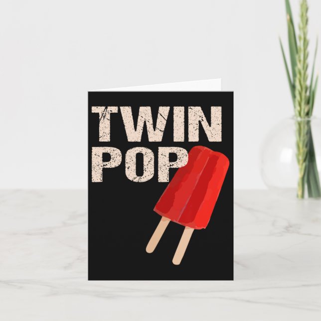 Pop Shirt Gift For Grandpa Twins Dad Fathers Day  Card (Front)