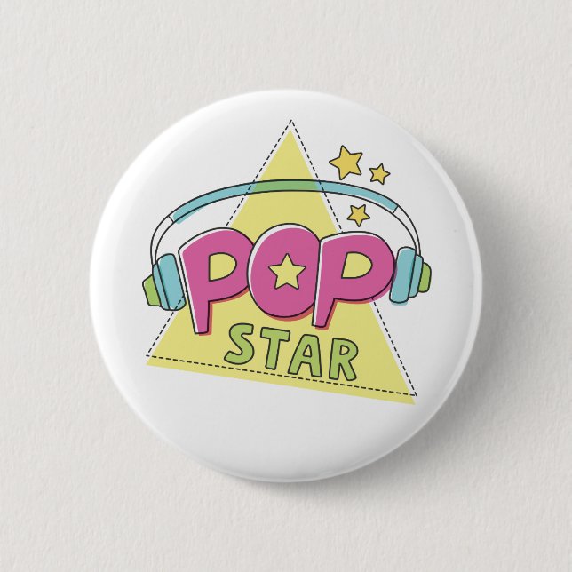 Pop Star 2 Inch Round Button (Front)