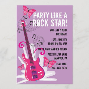 Pop Star Birthday Party Invitation