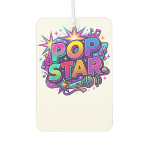 Pop Star Funny Popcorn Pun Graphic T-Shirt Air Freshener