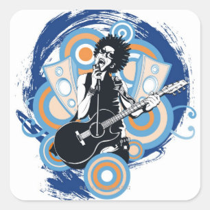 Pop Star Square Sticker