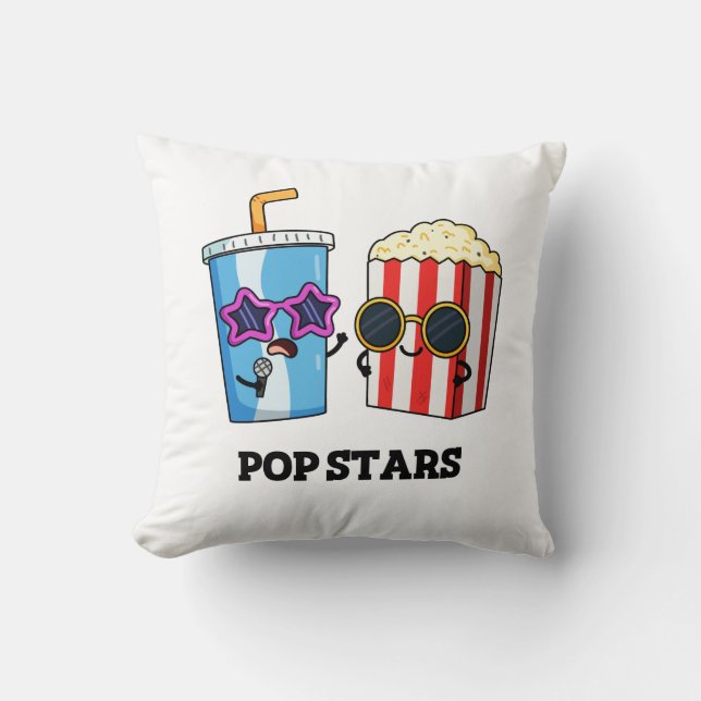 Pop Stars Funny Snack Pun  Throw Pillow (Front)
