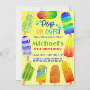 Pop sur popsicles garçon invitation d'anniversaire