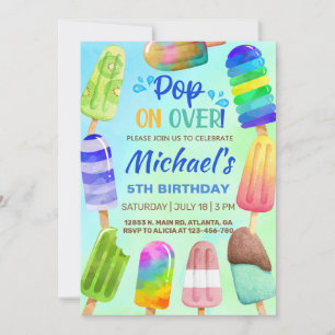Pop sur popsicles invitation d'anniversaire d'été.