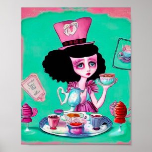 Pop Surrealism Mad Hatter Girl Poster