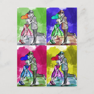 Pop Tango Dancing Postcard