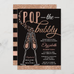 Pop The Bubbly Bridal Shower Invite, Faux Gold Invitation<br><div class="desc">Celebrate the bride-to-be by inviting attendees to a bridal brunch with this beautiful invitation. **Glitter and foil are embedded image of glitter and foil and will print flat. No actual glitter or foil will be on this item.**</div>