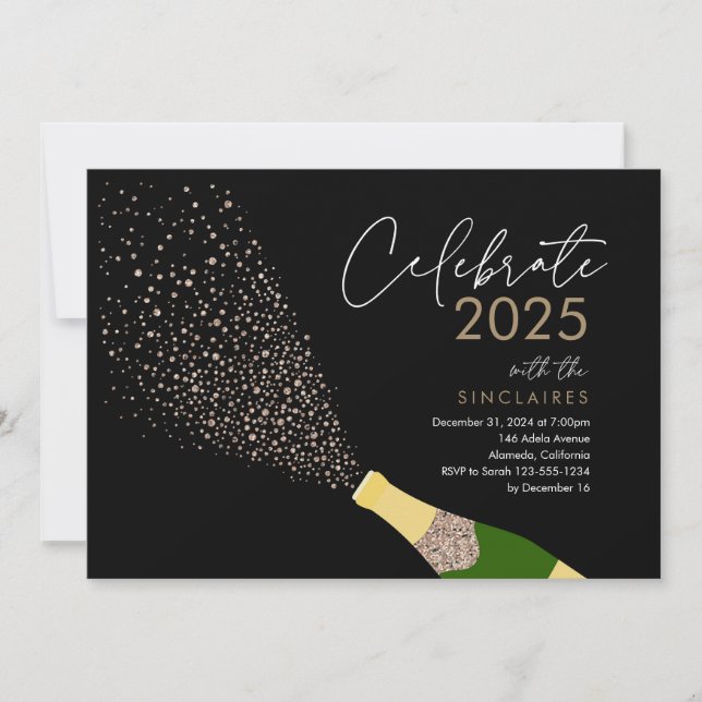 Pop the Bubbly carte du Nouvel An (Devant)