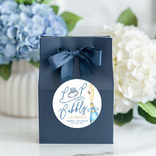 Pop the Bubbly Champagne Bridal Shower Favour Classic Round Sticker