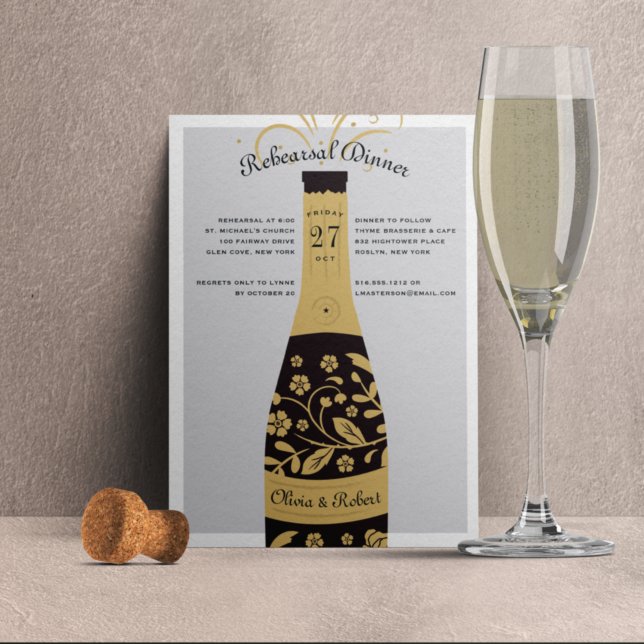 Pop the Bubbly | Rehearsal Dinner Invitation (Creator Uploaded)