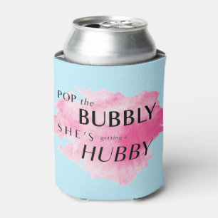 Pop The Bubbly, She's Getting a Hubby Watercolor ! Can Cooler