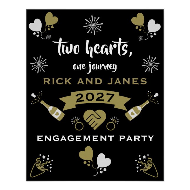 Pop The Champagne Celebration Party Poster (Front)