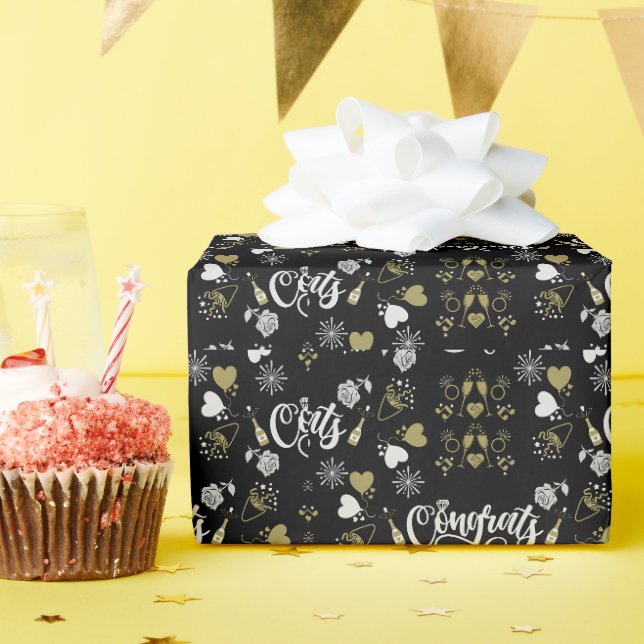 Pop The Champagne Celebration Party Wrapping Paper (Birthday Party)