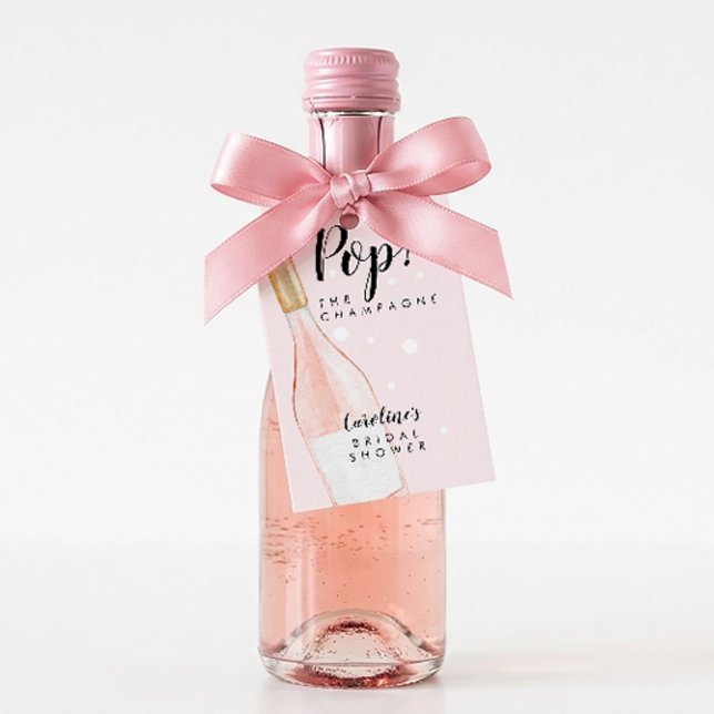 Pop! The Champagne Pink Bridal Shower Favour Tag (Creator Uploaded)