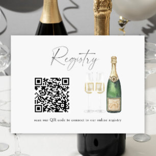 Pop the champagne QR code Bridal shower registry  Enclosure Card